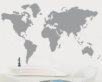 Map of the World Vinyl Decals Modern Wall Art Sticker
